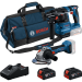 Комплект акумулаторни ъглошлайф GWS 18V-8 и перфоратор GBH 18V-22 Bosch 0615V0003C, 18 V, 4 Ah, с батерии, зарядно и чанта 