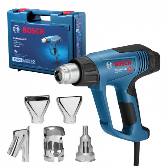 Пистолет за горещ въздух Bosch GHG 23-66 Professional, 2300 W, 50-650°, с 5 дюзи и куфар