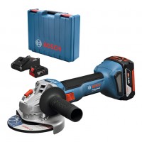 Акумулаторен ъглошлайф Bosch GWS 18V-8, 18 V, 4 Ah, ⌀ 125 мм, M14, с батерия, зарядно и куфар Акумулаторен ъглошлайф Bosch GWS 18V-8, 18 V, 4 Ah, ⌀ 125 мм, M14, с батерия, зарядно и куфар