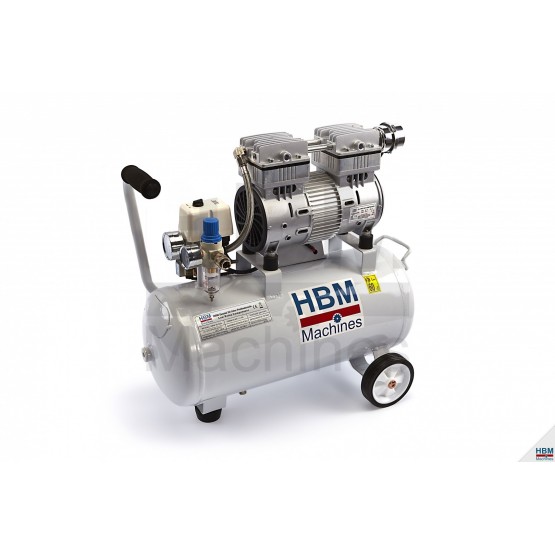 Безмаслен безшумен професионален компресор HBM / 30 l, 750 W, 53 dB, 120 l/min/