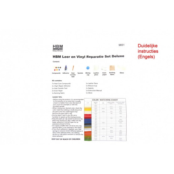 Комплект за възстановяване на кожени салони HBM 9851