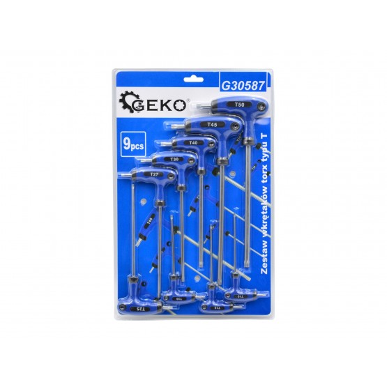 Комплект отвертки GEKO G30587, Torx, с Т-дръжка, 9 бр