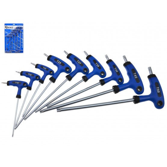 Комплект отвертки GEKO G30587, Torx, с Т-дръжка, 9 бр