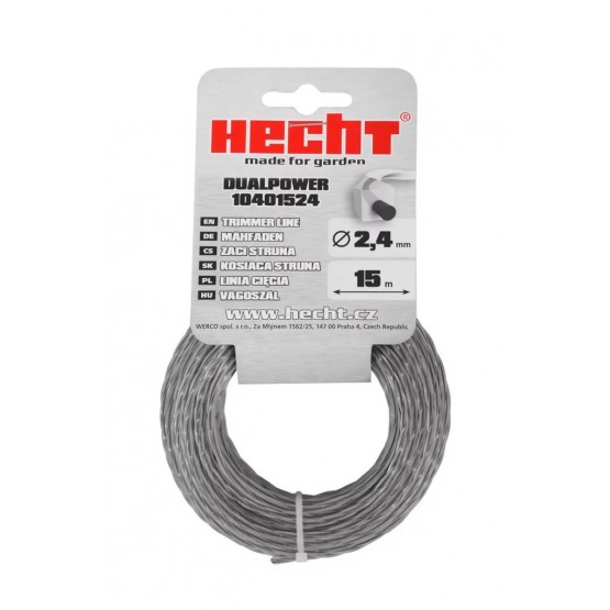 Квадратна корда за тример HECHT DUAL POWER 10401524, 2.4 мм x 15 м