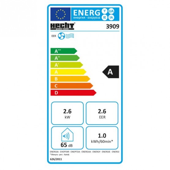 Мобилен климатик HECHT 3909, 1000 W, 9000 BTU, 366 м³/ч