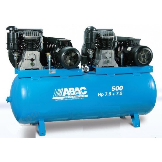 Електрически компресор ABAC Pro B7000/500 T 7.5, 500 л, 7.5 к.с. + 7.5 к.с., 11 бара, 2046 л/мин