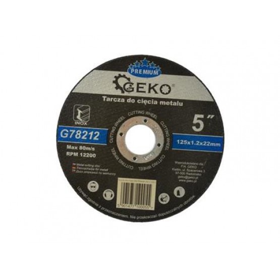 Диск за рязане на метал GEKO Premium INOX/ Ø 125 x 1.2 x 22.23 mm/