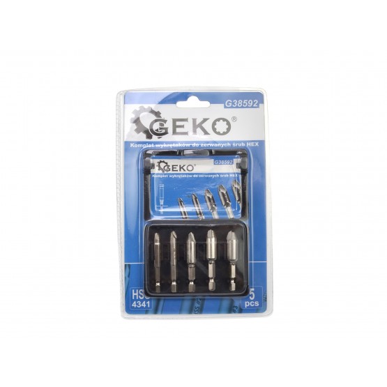 Комплект екстрактори GEKO HSS4341 G38592, Hex, 5 броя