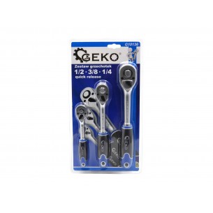 Комплект тресчотки GEKO G10136 1/2'', 3/8'', 1/4''