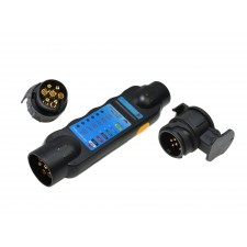 Тестер за електроинсталация на ремарке GEKO G02331, с адаптери 13/7 7/13, баз батерии