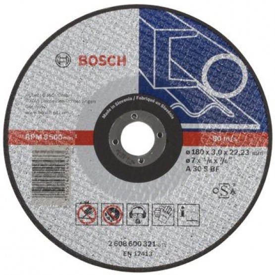 Карбофлексен диск за рязане на метал Bosch, 180х22.23х3 мм, A30 S BF 25 бр.