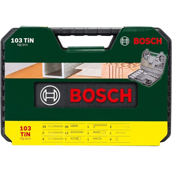 Комплект свредла и битове Bosch V-Line Titanium, 103 части