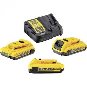 Комплект акумулаторни батерии и зарядно устройство 18 V 2 Ah DEWALT DCB115D3-QW 