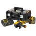 Акумулаторен БЕЗЧЕТКОВ ъглошлайф Dewalt DCG409T1 18 V, 1 батерия FLEXVOLT 6 Ah, куфар