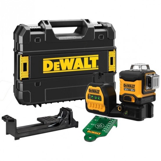 Лазерен нивелир 3 лъчев на 360 градуса зелен Dewalt DCE089NG18 12 V / 18 V