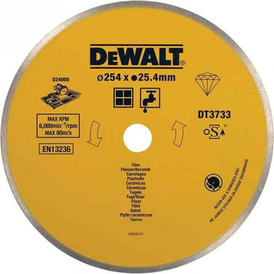 Диамантен диск за плочки DEWALT DT3733, ф250х25.4х5 мм