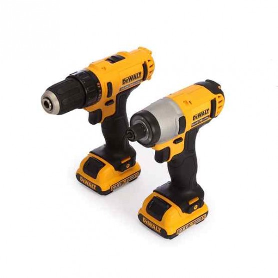 Комплект акумулаторни инструменти DEWALT DCK211D2T, 10.8V