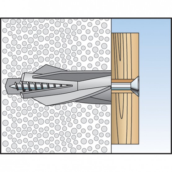 Дюбел пластмасов Fischer за газобетон спираловиден ф 14x65 мм, GB