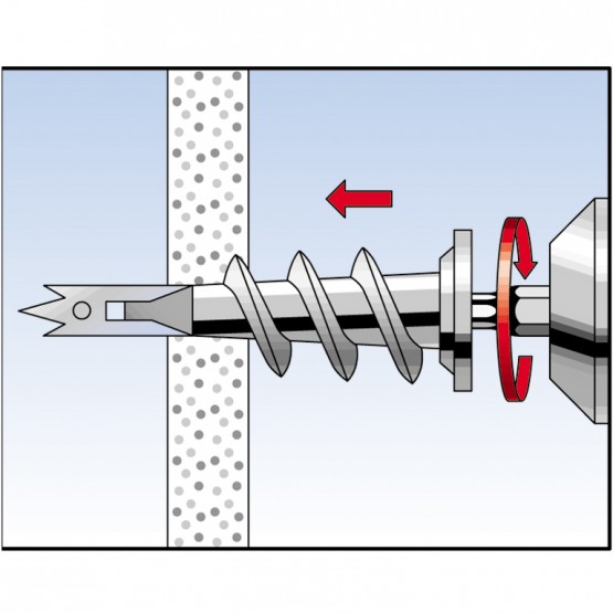 Дюбел метален Fischer за гипсокартон с опорен пръстен спираловиден ф 13x31 мм, GKM Metall
