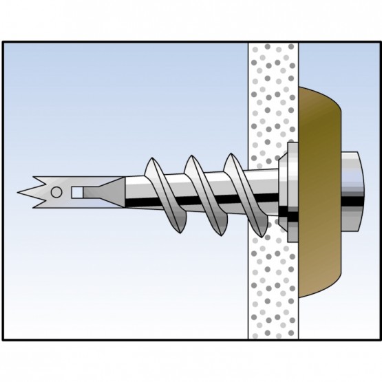 Дюбел метален Fischer за гипсокартон с опорен пръстен спираловиден ф 13x31 мм, GKM Metall