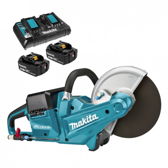 Акумулаторен ъглошлайф Makita DCE090T2X1, 230 мм, 18 V, 5 Ah, с 2 батерии и зарядно