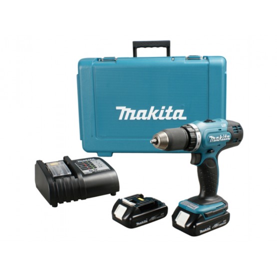 Акумулаторен ударен винтоверт/бормашина Makita DHP453SYE /18 V, 1.3 Ah, в куфар с 2 батерии и зарядно/