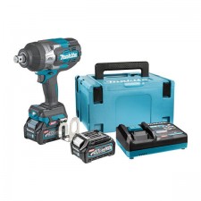 Професионален акумулаторен ударен гайковерт Makita TW001GD201, XGT, 40 V, 2.5 Ah, 1800 Nm, 3/4", с 2 батерии и зарядно