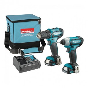 Акумулаторен винтоверт Makita DF333DZ + Акумулаторен ударен винтоверт Makita TD110DZ, 12 V, 2 Ah, с 2 батерии и зарядно