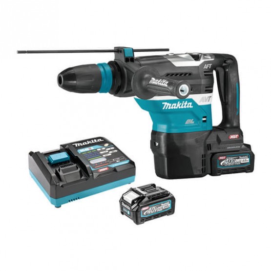 Професионален акумулаторен перфоратор Makita HR005GM202, SDS-max, XGT, 40 V, 4 Ah, 8 J, с 2 батерии и зарядно