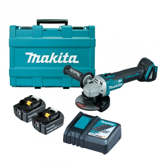 Акумулаторен ъглошлайф Makita DGA504RTE, 18 V, 5 Ah, 125 мм, с 2 батерии и зарядно