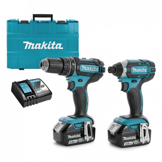 Комплект акумулаторни винтоверти Makita DLX2127X, 18 V, 3 Ah, с 2 батерии и зарядно