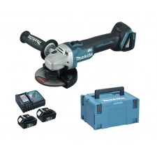 Акумулаторен ъглошлайф Makita DGA504RTJ /18 V, 2x5.0Ah, зарядно и куфар/
