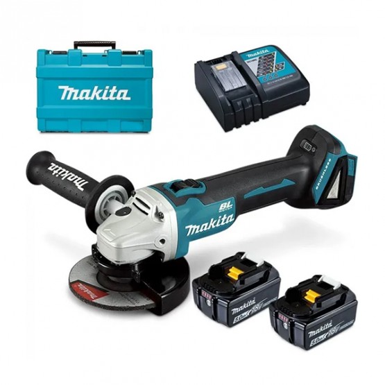 Акумулаторен ъглошлайф Makita DGA506RTE, 18 V, 5 Ah, 125 мм, с 2 батерии и зарядно