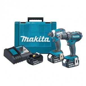 Комплект акумулаторни винтоверти Makita DLX2127X1, 18 V, 3 Ah, с 3 батерии и зарядно