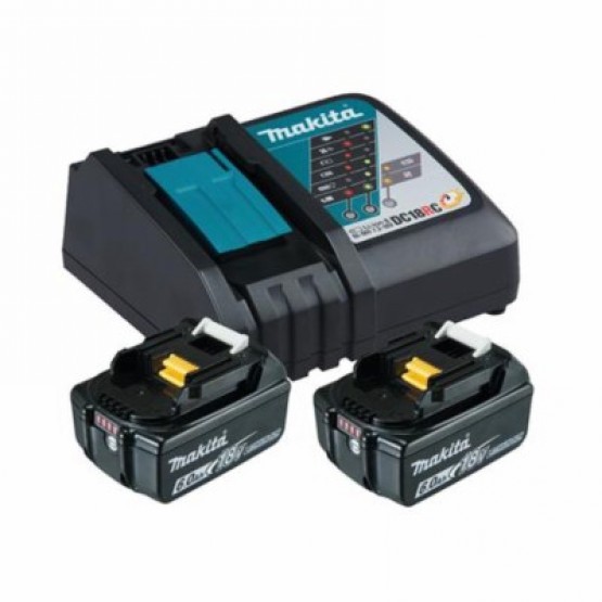 Комплект батерия за електроинструменти Makita BL1860 Set, 18.0 V, 6.0 Ah, 2х BL1860B, DC18RC