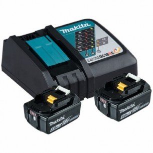 Makita 197570-9 Комплект акумулаторна батерия Li-Ion със зарядно устройство 18.0 V, 5.0 Ah, BL1850Bx2, DC18RC