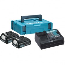 Комплект батерии и зарядно Makita 198636-5 / 2x4.0 Ah , зарядно DC10SA , куфар Makpac /