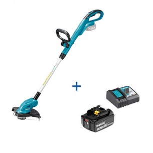 Акумулаторен тример Makita DUR181Z + Акумулаторна батерия Makita BL1830 + Бързозарядно устройство Makita DC18RC