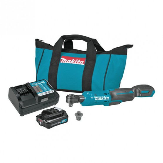 Акумулаторен ъглов ударен гайковерт Makita WR100DWA, 12 V, 2 Ah, 47.5 Nm, с батерия и зарядно