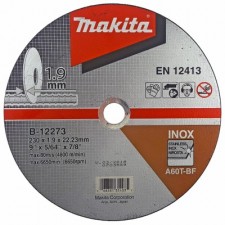 Диск карбофлексов за рязане на неръждаема стомана Makita B-12273 / ф 230х1.9х22.23 мм, A60T-BF / 1бр.