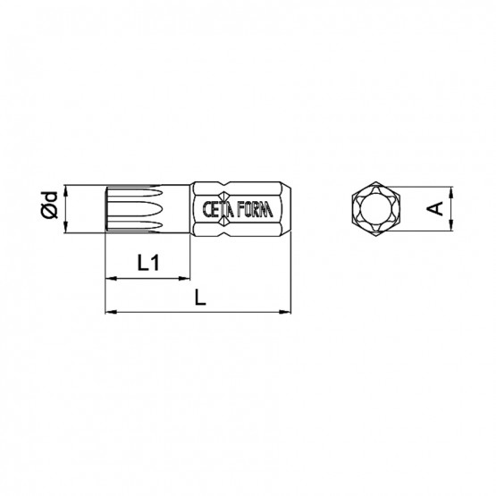 НАКРАЙНИК T10X TORX 25MM CF