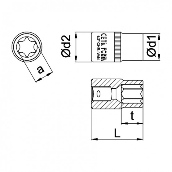 ВЛОЖКА 1/2 ТИП E-TORX CETA-FORM