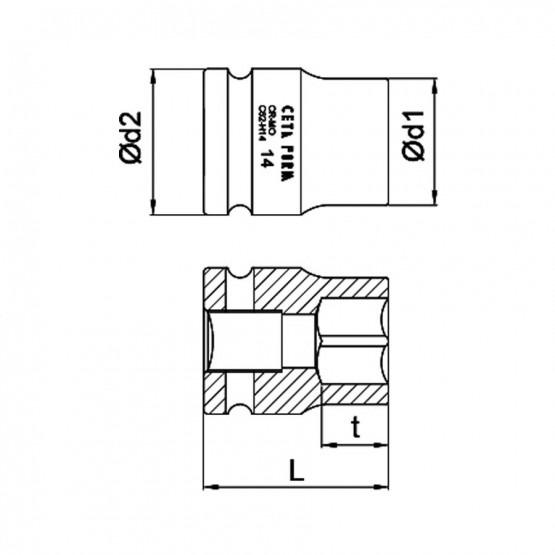 ВЛОЖКА УДАРНА 1/2" CETA-FORM