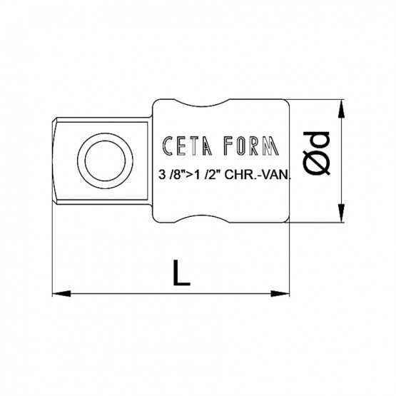 АДАПТЕР ЗА ВЪРТОК CETA-FORM 1/2"ЖЕНСКИ-3/8"МЪЖКИ