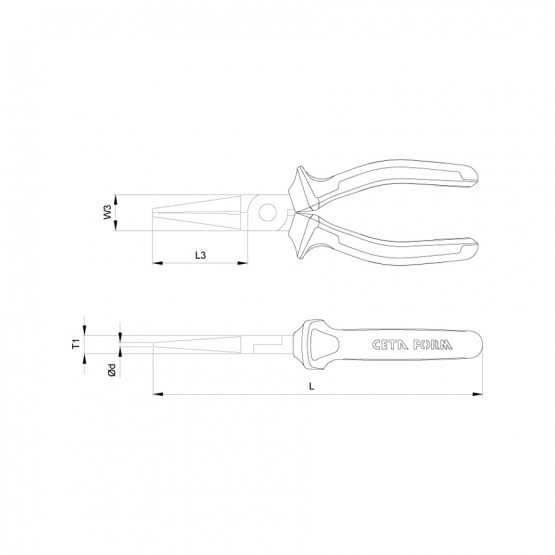 КЛЕЩИ КРЪГЛОУСТИ CETA-FORM (Е18-11) 160ММ