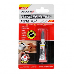 УНИВЕРСАЛНО СЕКУНДНО ЛЕПИЛО БЛИСТЕР DECOREX 3 г - 12 броя УНИВЕРСАЛНО СЕКУНДНО ЛЕПИЛО БЛИСТЕР DECOREX 3 г - 12 броя