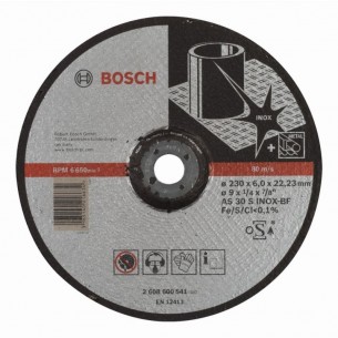 Диск за грубо шлифоване вдлъбнат инокс 230 мм 6 мм BOSCH Professional AS 30 S INOX BF 2608600541