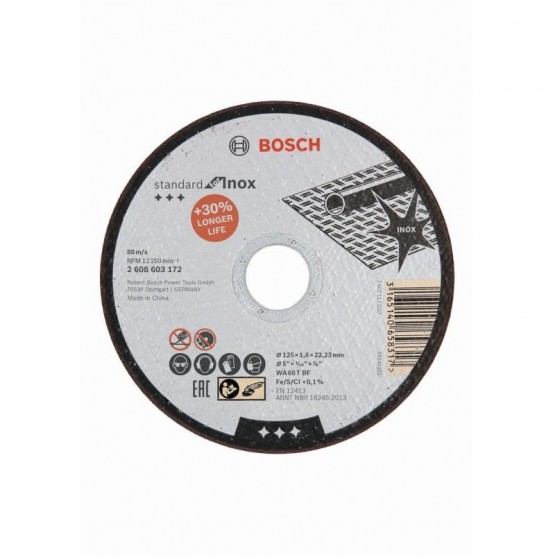 Диск за рязане на инокс 125 мм 22.23 мм 1.6 мм BOSCH Professional WA 60 T BF 2608603172