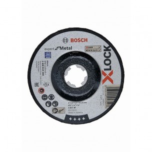 Диск за шлайфане на метал с плосък център 125x6x22.23 мм BOSCH Professional X-LOCK 2608619259