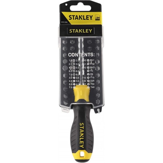 Комплект отвертка и битове STANLEY, 34 бр